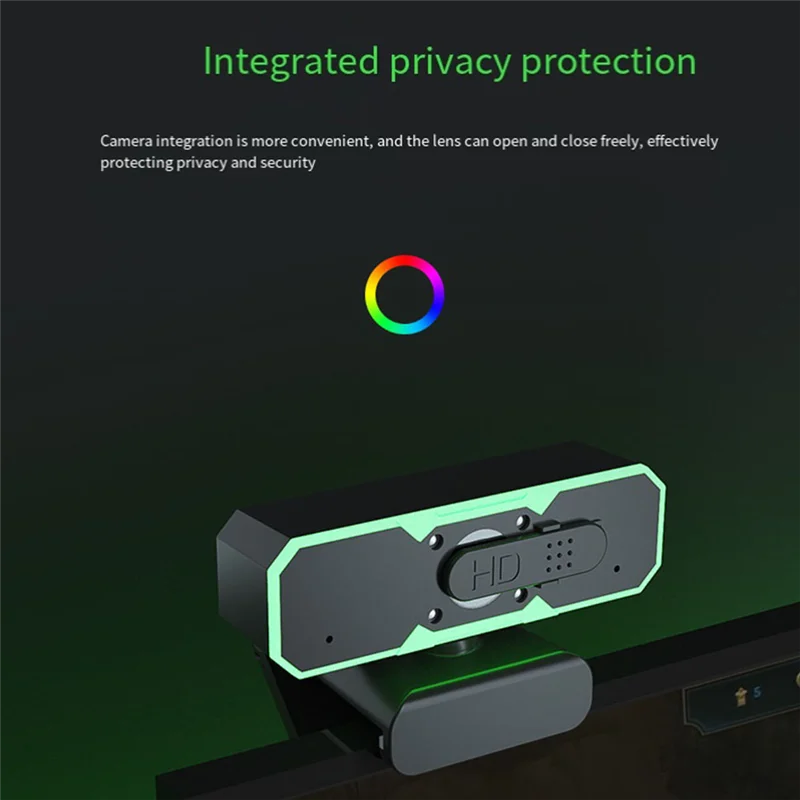 Invullicht Webcam Microfoon Gaming USB-camera 60Fps Computer 1080P Multifunctionele webcam