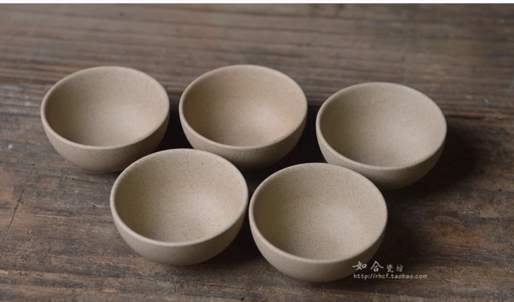 Tao Su Ya Unglazed Pu Er Raw Mineral Small Bowl Kung Fu Cup Special Tea Set Of 5