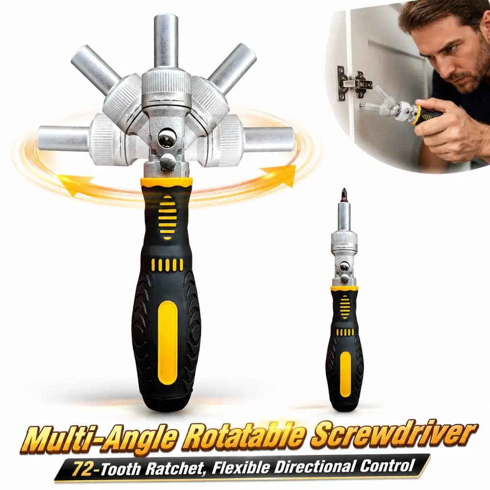 72-Tooth Ratchet Two-way Screwdriver Set Adjustable Multi-angle Rotatable Screwdriver