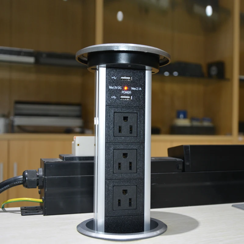 USA Type Automation Furniture Intelligent Motorized Pop up Power Socket