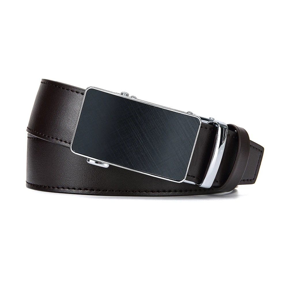 Men's Business Belt, Men's Leather Luxury Belt, Alloy Automatic Buckle Brand, Men's Leather Ratchet Belt/belt - Multi Color