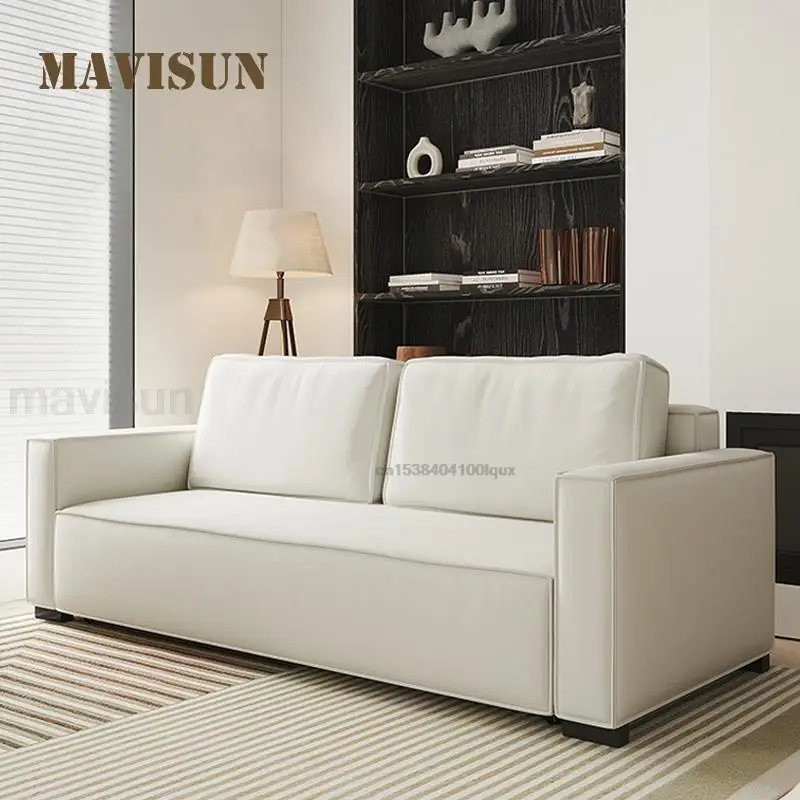 Mavisun Multifunctional Couch in White Solid Wood Frame Collapsible Living Room Concise Idea High Density Sponge Smart Sofa Bed