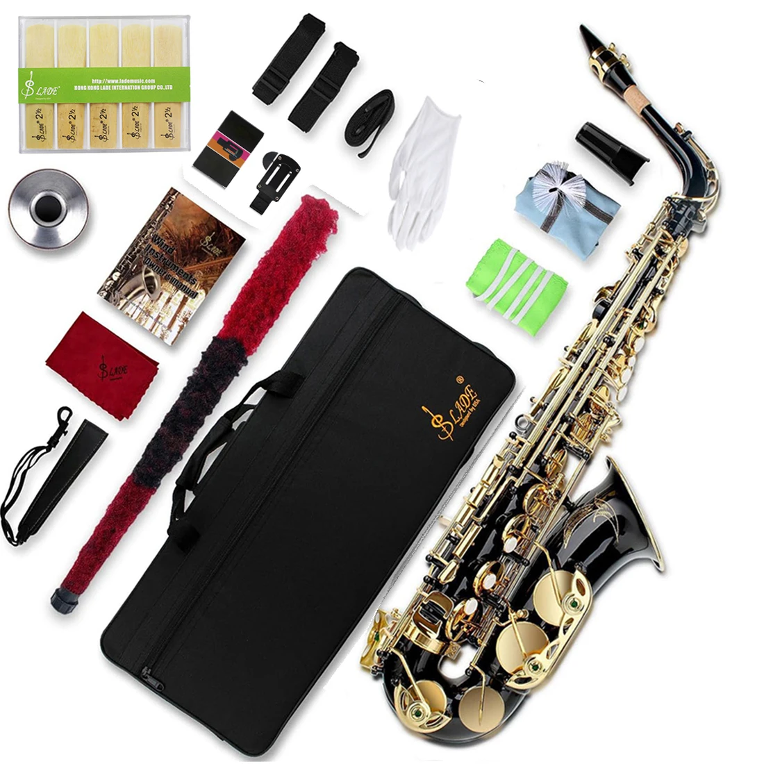 

SLADE Alto Saxophone Eb Professional Woodwind Instrument High Quality Brass Premium Black Gold Plated Eb E Flat Alto Sax