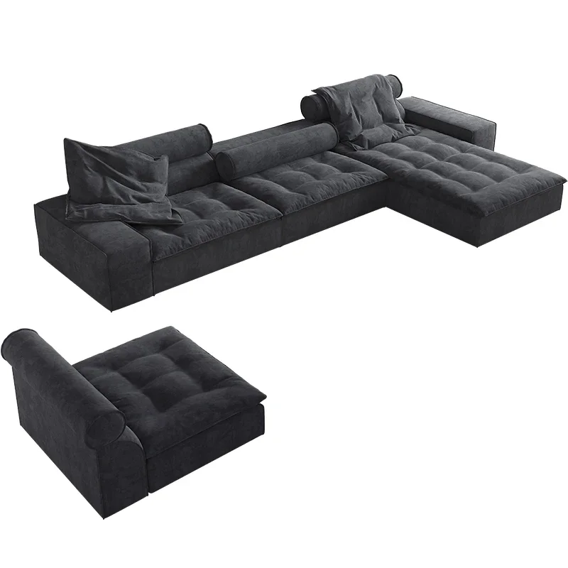 Italian modern luxury living room sofa villa design L-shaped corner section