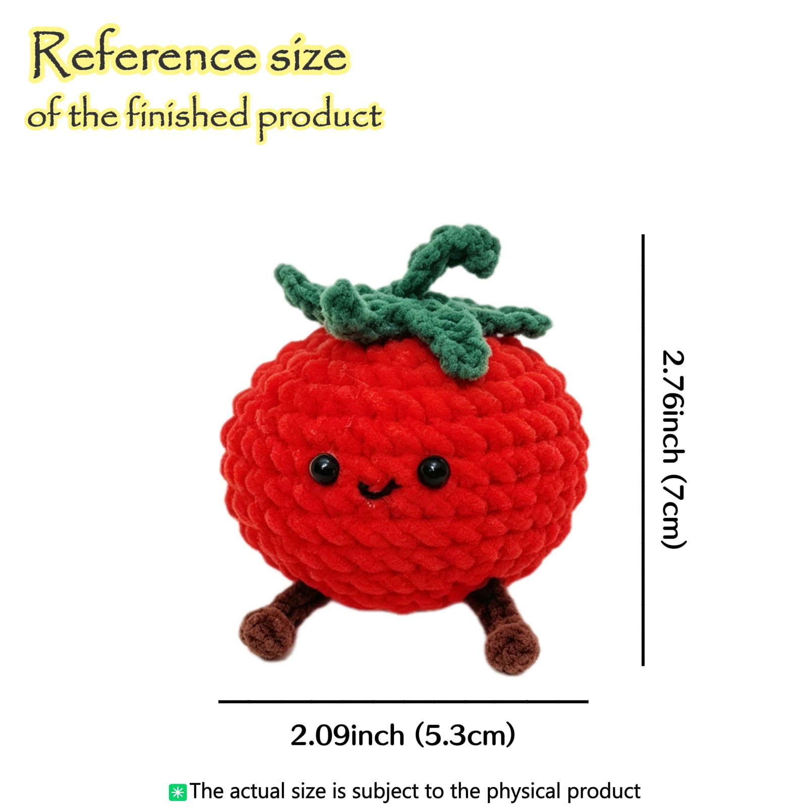Scrambled Eggs with Tomato Shaped Crochet Material Pack, Complete Amigurumi Supplies Kit with Step-by-Step Teaching Video