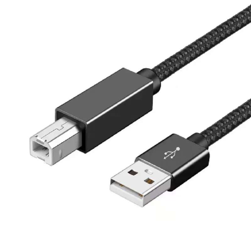 Câble de données d'imprimante USB B vers USB A C USB 2.0, câble tressé pour MacBook HP ordinateur PC portable Scanner imprimante USB