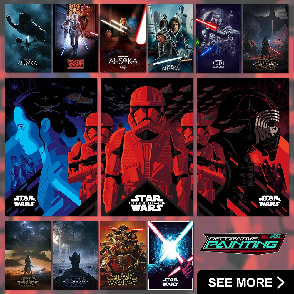 

Star Wars Poster Ahsoka Movie Painting Wall Art Anakin Skywalker Home Decor No Frame Jet Troopers Canvas Picture Darth Vader