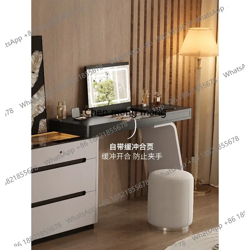 Italian light luxury TV cabinet dresser combination integrated chest cabinet retractable corner makeup table