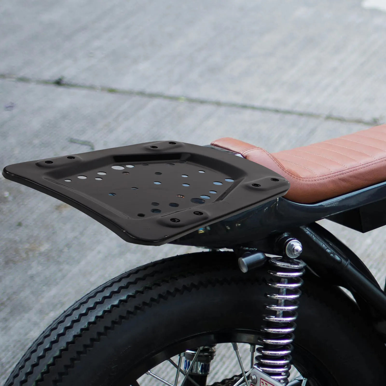 

Комплект усиленных задних багажных полок для скутеров и мотоциклов, черный, с толстой базовой пластиной, крепежные кронштейны и винты