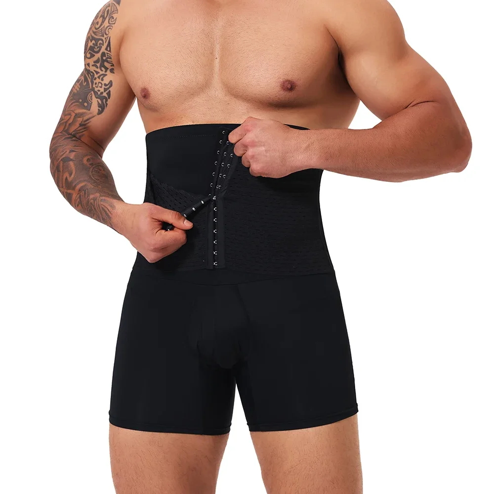 2 en 1 moldeador de cuerpo para hombre, pantalones cortos de compresión con Control de barriga, entrenador de cintura, ropa moldeadora, levantador de glúteos, ropa interior Boxer antirozaduras, nuevo en