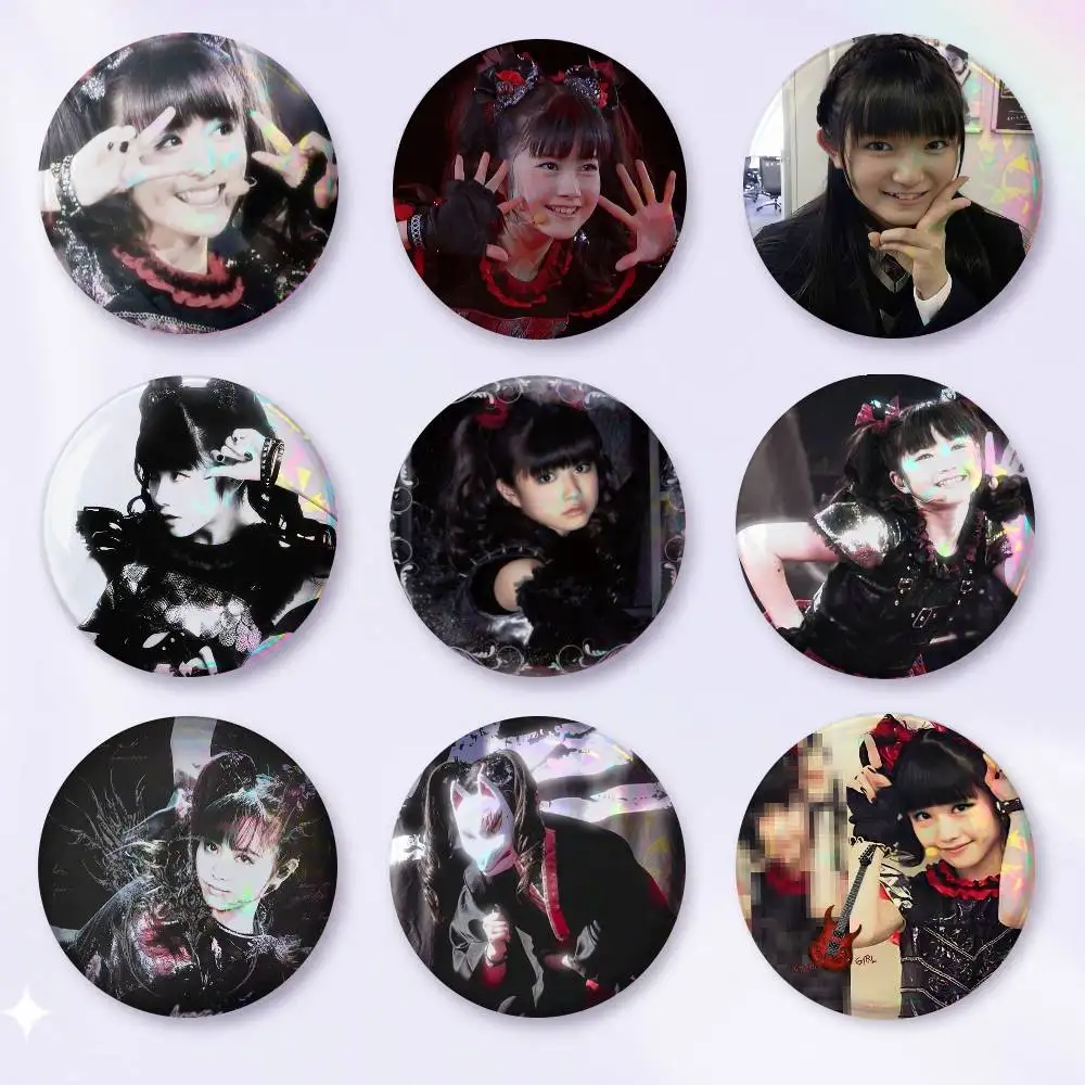 A-B-Babymetal Badge On Backpack Accessories Manga Icons Pins Round Cartoon Brooches For Clothes Bag Decor Gifts