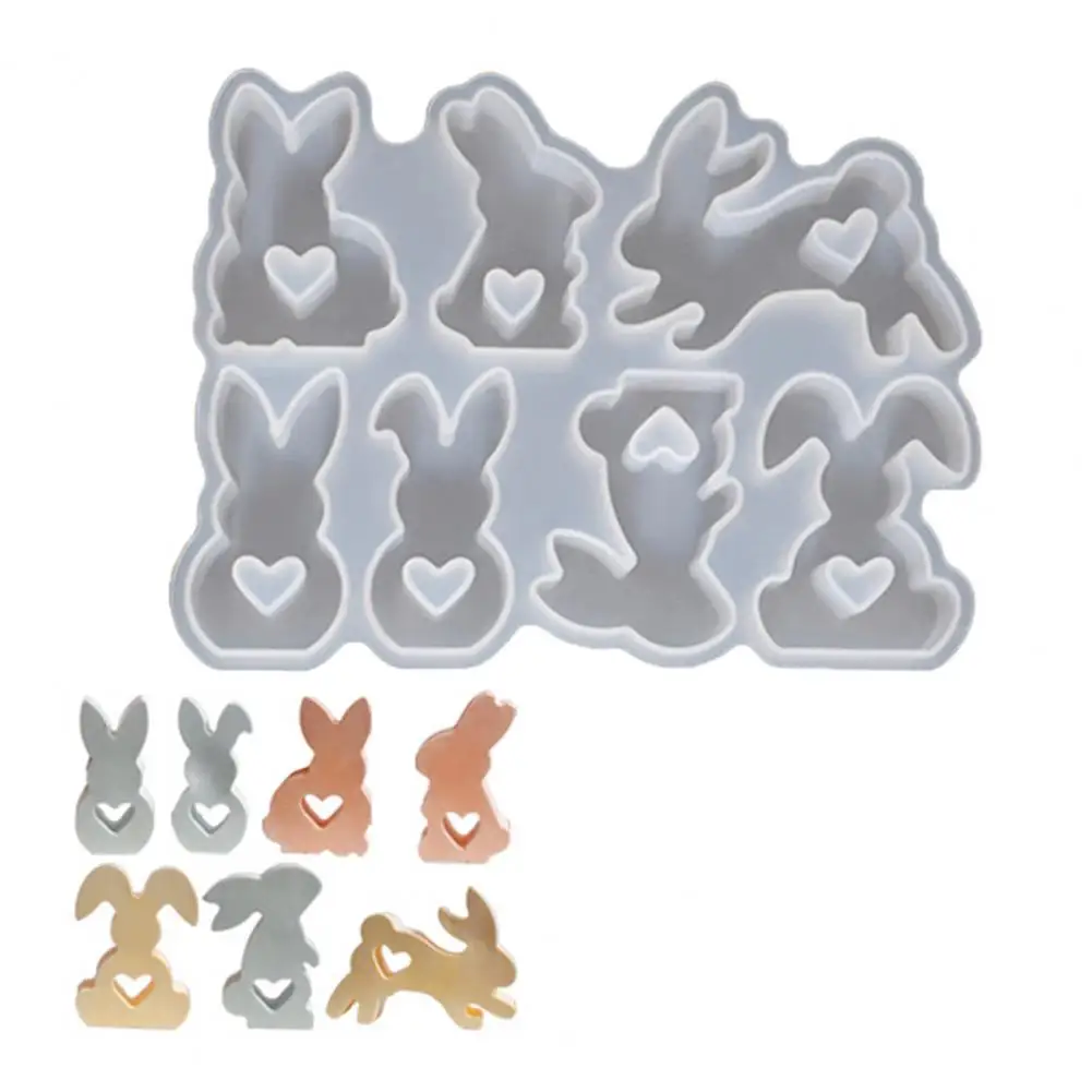 Silicone Mold Easter Easter Bunny Silicone Mold for Candle Making 3d Rabbit Resin Craft Mold Reusable Diy Clay Casting Mould