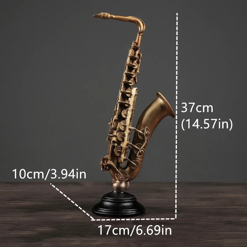 Statues Home Decoration Vintage Sculptures Decoratives Resin Nordic Home Decor Living Room Table Desktop Gold Violin Saxophone