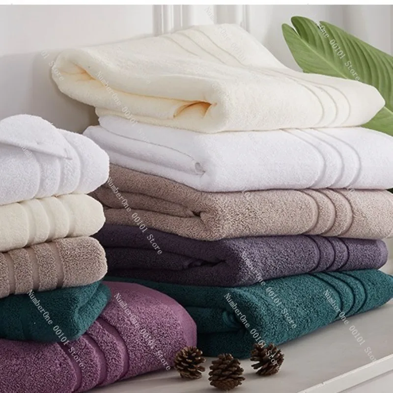 Extra Large Thickened Pure Cotton Bath Towel 80x160cm Solid Color Wide Long Men Beach Towel Hotel Spa Shower Wrap Soft Absorbent