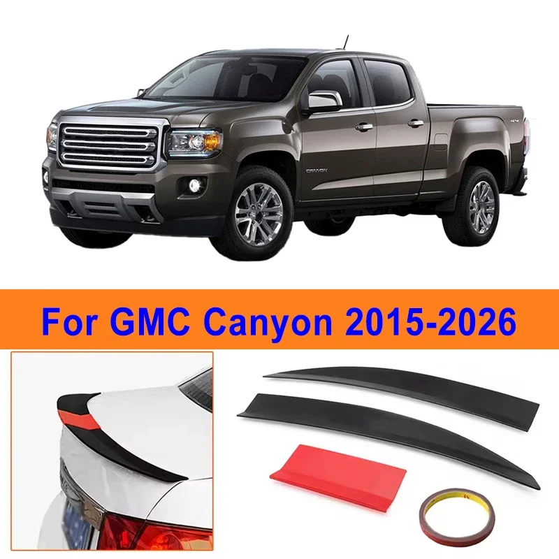 

For GMC Canyon 2015-2026 3-Section ABS Rear Trunk Spoiler 115-125cm Adjustable Sports Decor Top Wing Car Exterior Parts