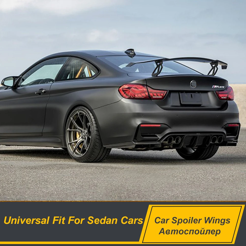 

Universal Rear Car Spoiler Wing GT Style 12cm 20cm Height Sport Tuning Trunk Lid Spoiler Bodykit Black Carbon Accessories Parts