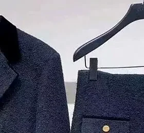 

Office ladies Two-piece set black vintage woolen single-breasted French brand elegant shorts suit