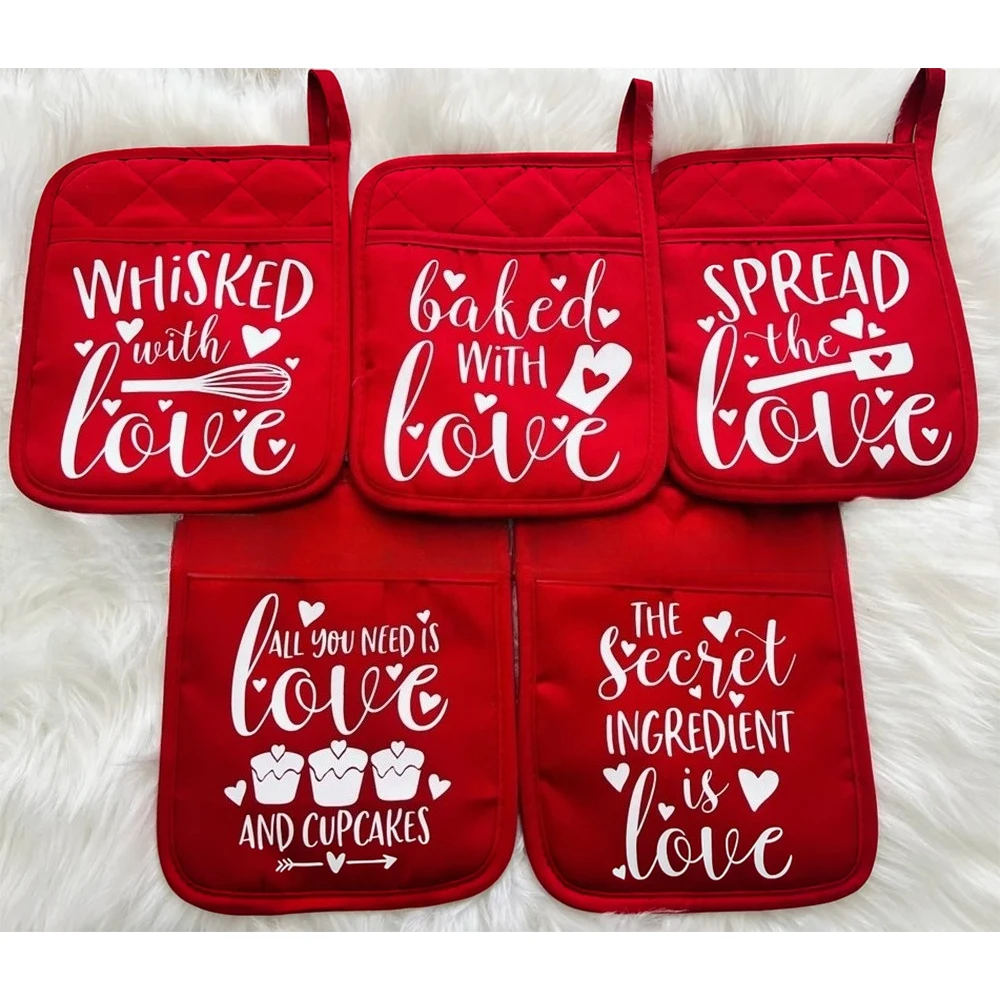 

Love Themed Pot Holders Bridal Shower Pot Holders Wedding Bridesmaid Potholders Bride To Be Gift Bridal Shower Party Supplies