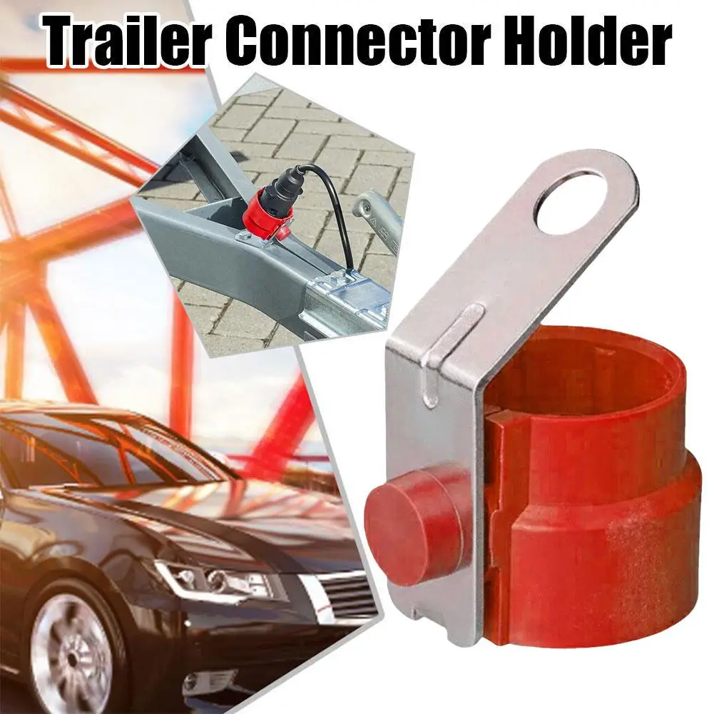 Red Round Parking Cover Trailer Plug Holder ABS Accessory Bracket Fixed Trailer Connector For 7 /13 Pin Trailer Plugs F3Q8