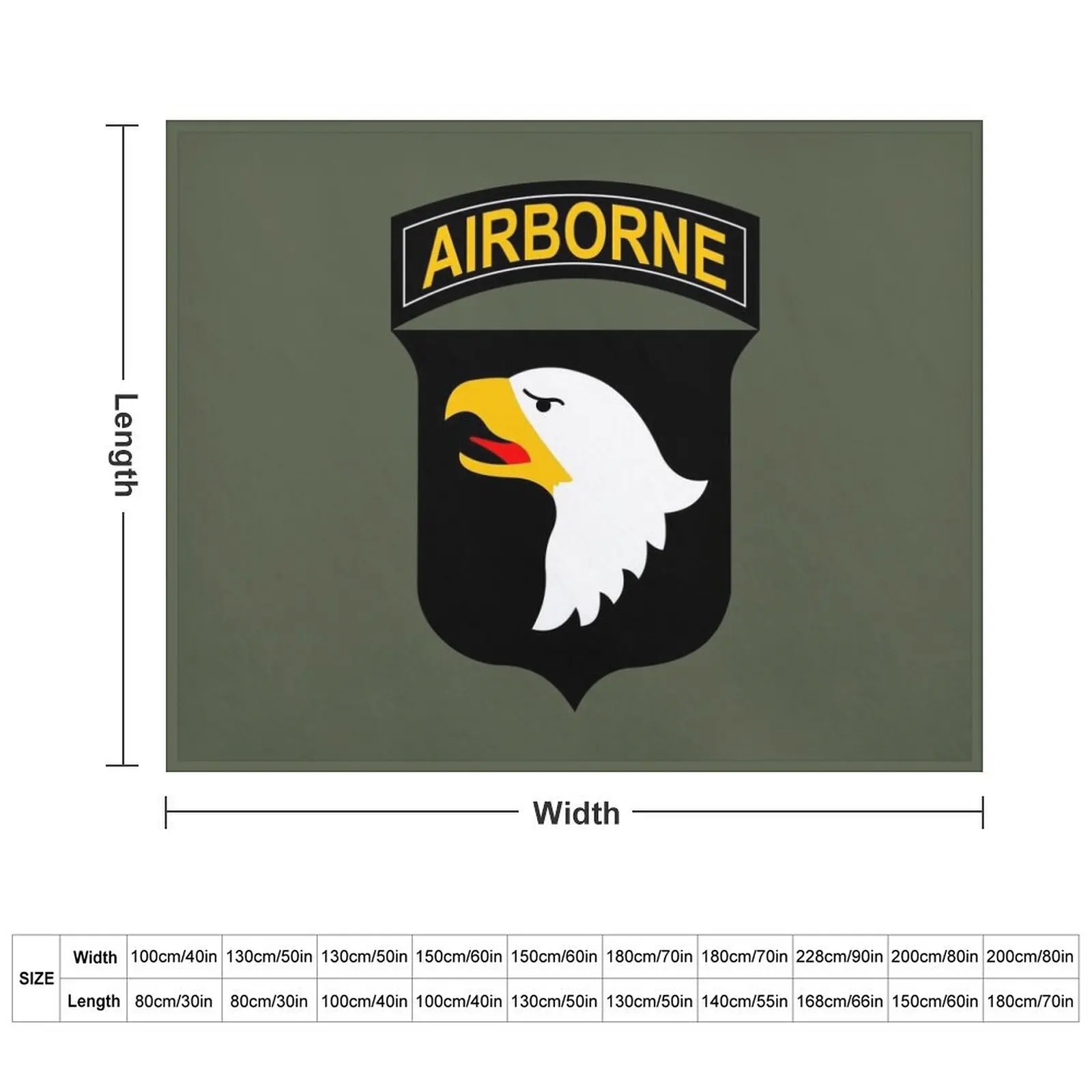 US Army - 101st Airborne Division - Screaming Eagles - Clean Style Throw Blanket Decoratives Bed linens Stuffeds Blankets