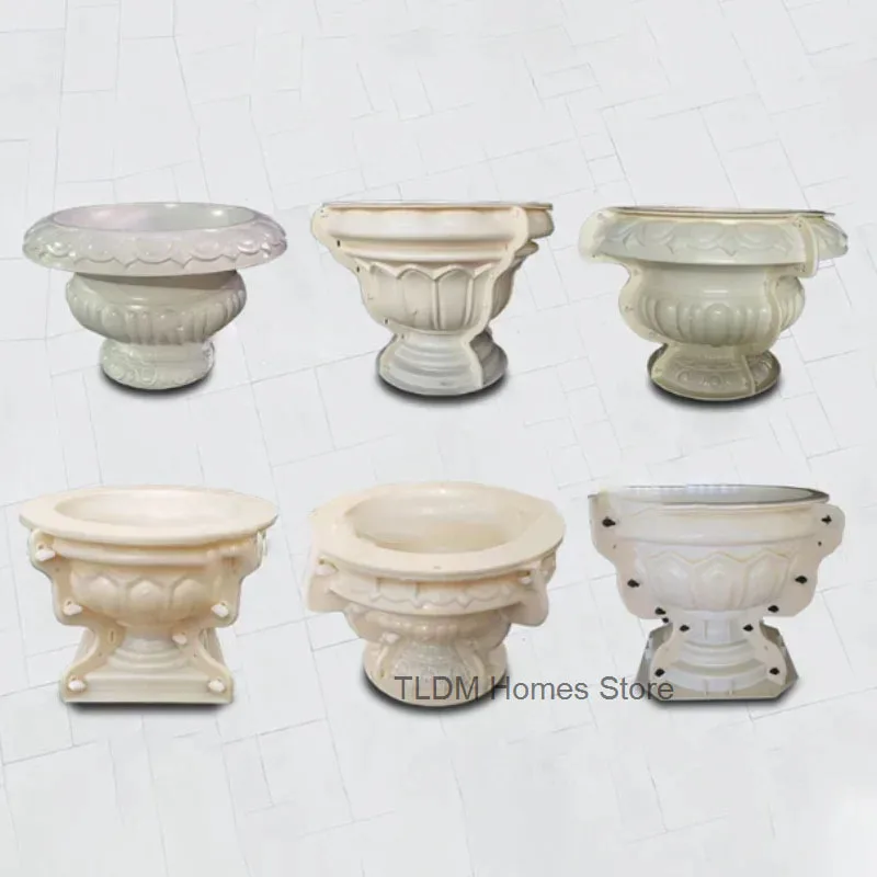 

Roman European Garden Building Flower Pot Cement Mold Home Gardening Fence DIY Round Garden Vase Flower Pot Concrete Mold