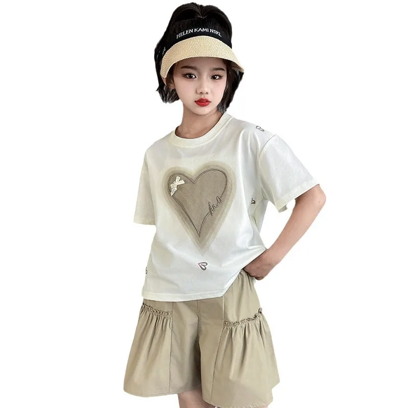 Ensemble Été Fille Haut + Short Imprimé – Col Rond, Poches, Confort Léger – 8 Ans Et Plus