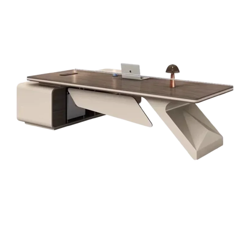 

Versatile Standing Luxury Desk Large Studying Computer Gaming Executive Desk Workstation Cabinent Furniture