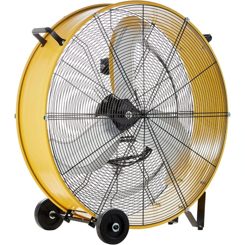 

13000 CFM 30 inch Heavy Duty High Velocity Barrel Floor Drum Fan With Powerful 1/3HP Motor, 9ft Cord, 5in Solid Wheels
