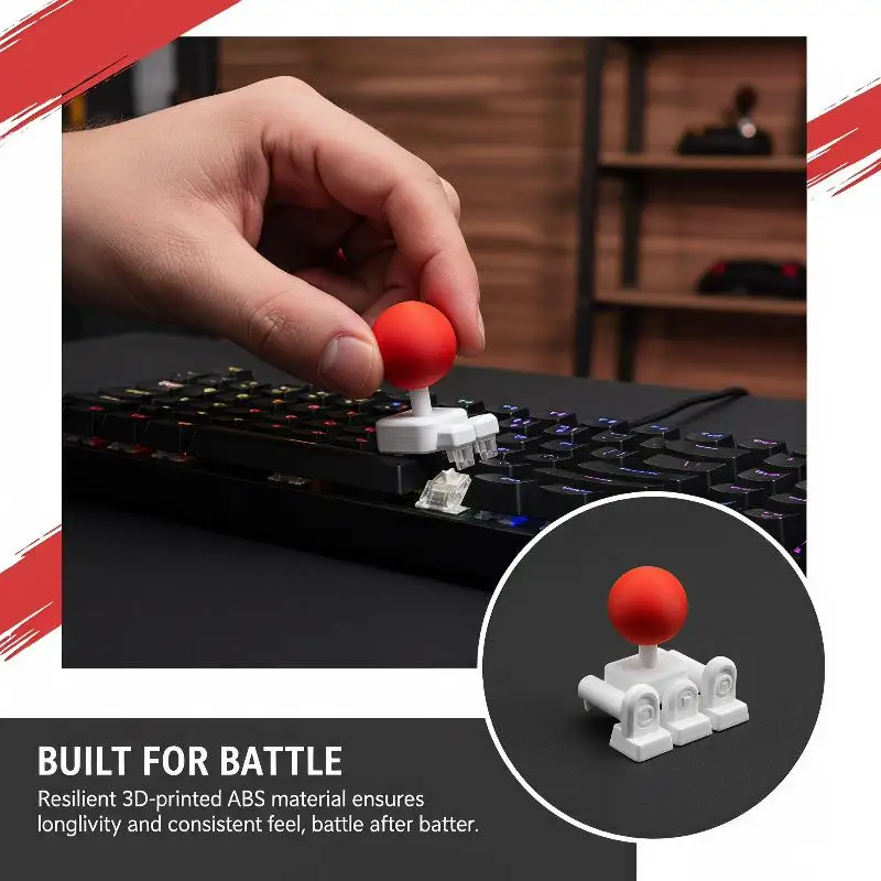 Tecla de joystick fofa para alívio do estresse, com material ABS durável e design divertido, perfeita para entusiastas de jogos com teclado mecânico