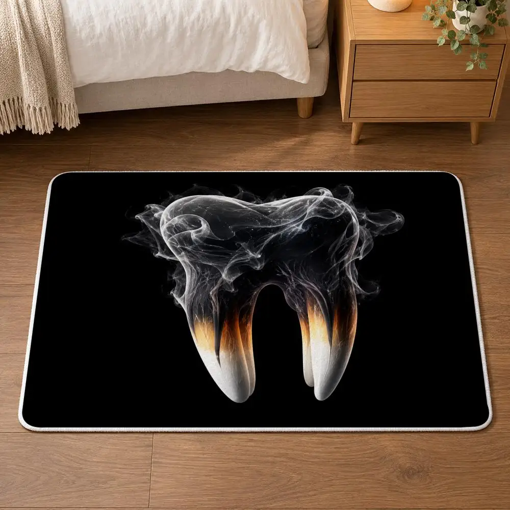 Dental Technology Floor Mat Flannel Rug Soft Non Slip Door Mat for Bathroom Bedroom Entryway Home Decor Gift