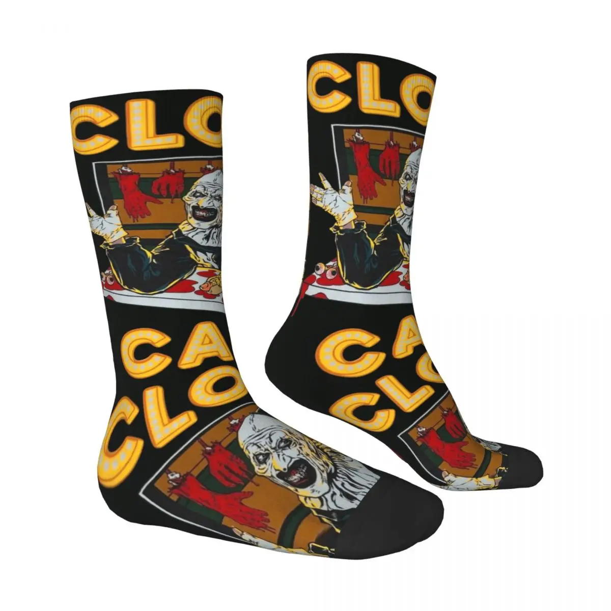 Terrifier Clown Cafe Art The Clown Socks Gothic Stockings Men's Soft Running Socks Spring Design Anti Slip Socks