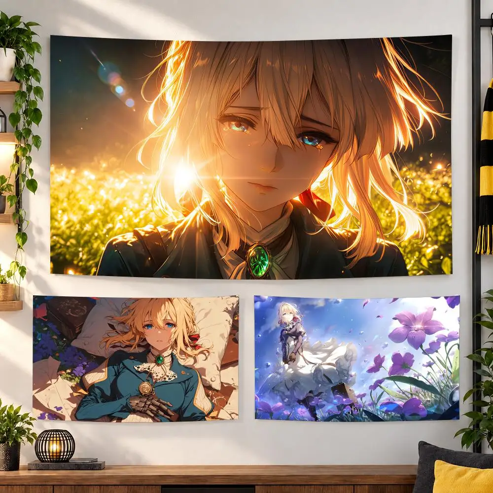 Anime V-Violet Evergarden Tapestry Wall Hanging, Suitable For Living Room, Bedroom, Study, Party Home Decor Gift