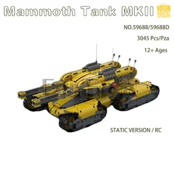 Moc 59688 Tank Model With PDF Drawings Building Blocks Bricks Kids Educational DIY Toys Birthday Christmas Gifts