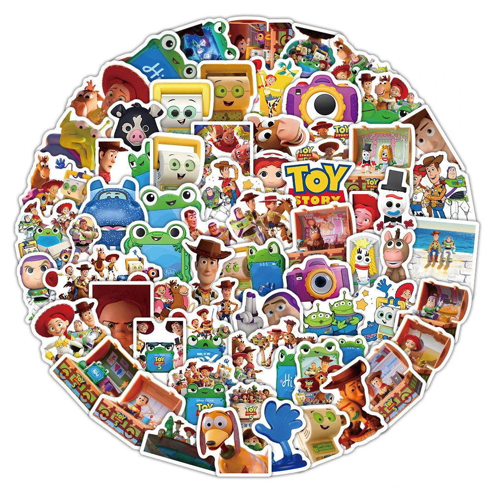 102PCS Disney Toy Story 5 Cartoon Graffiti Stickers Cute Woody Buzz DIY Guitar Phone Laptop Suitcase Water Cup Skateboard Decals - view 5