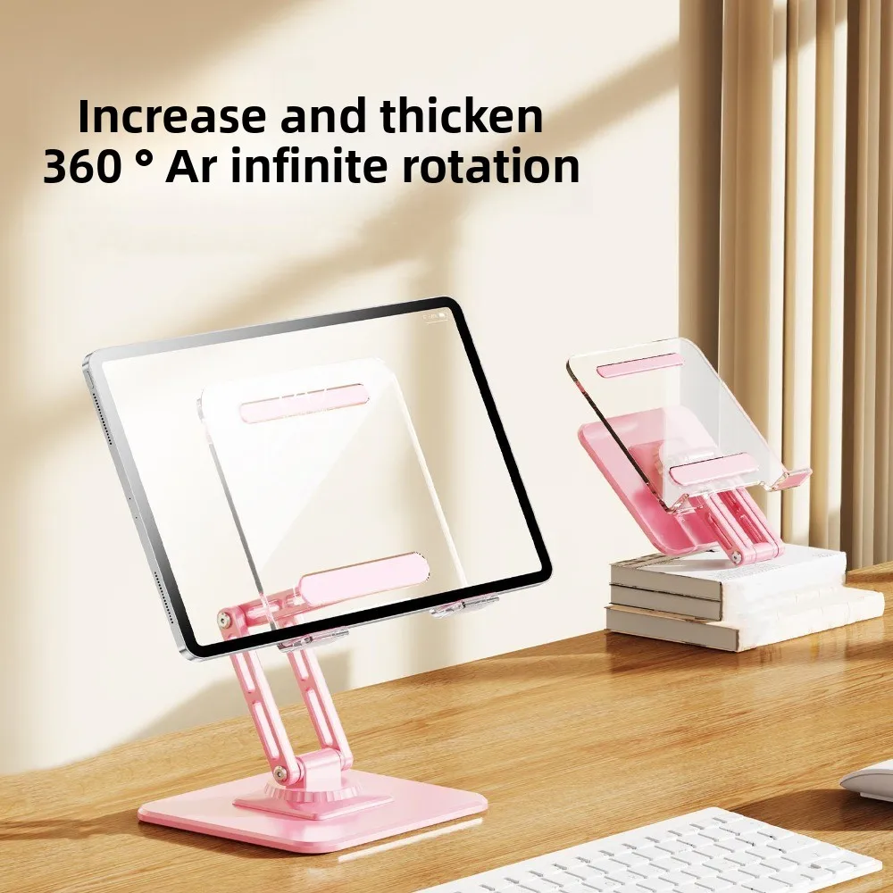 Aryclic Panel Foldable Tablet Stand Transparent Adjustable Tablet Foldable Holder Metal Frame Multi Angle Tablet Phone Bracket