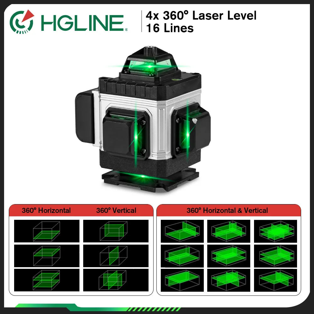 HGLINE Professional 16 خط مستوى الليزر مع APP التحكم عن بعد Selfleveling 360 ° مستوى الليزر الأفقي والرأسي #2