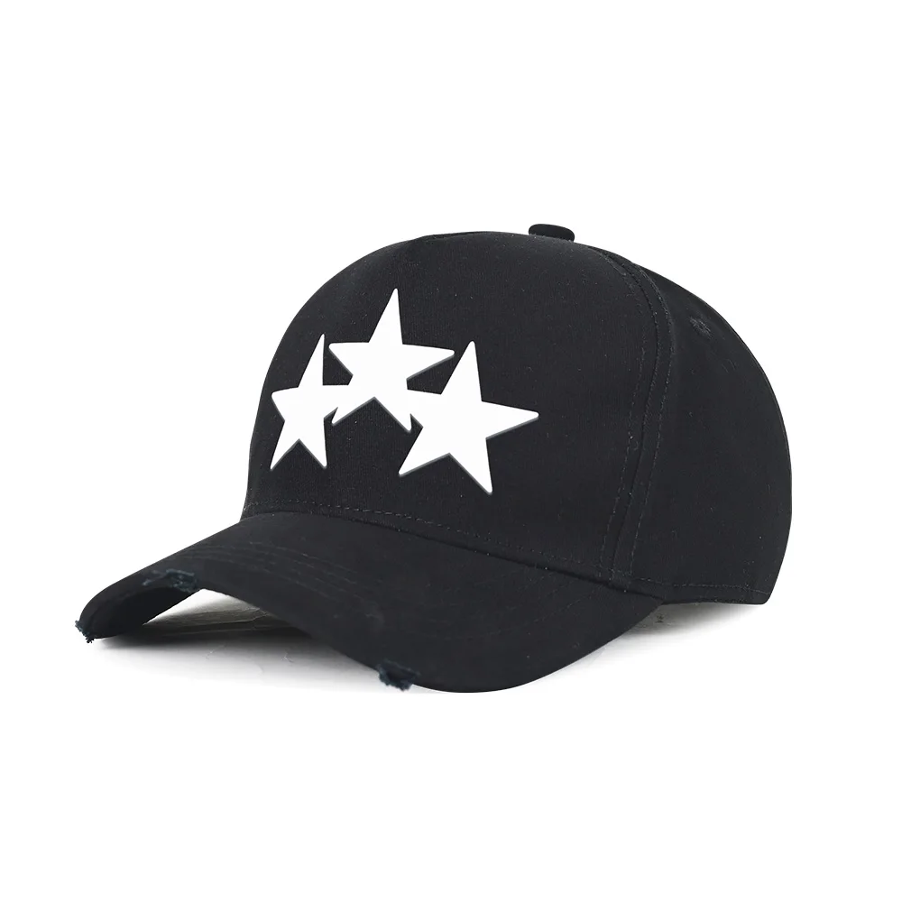 

Unisex Cotton Baseball Caps with Printed pentagram Five-pointed Star Adjustable 6 Panel Snapback Gorras Peaked Cap Sunshade Hat