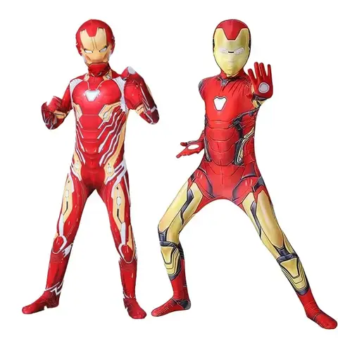Costume de super-héros Iron Man pour garçon et fille, combinaison intégrale avec masque, costume d'Halloween