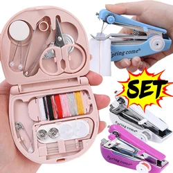 Portable Sewing Set Manual Sewing Machine Buttons Pins Tweezers Scissor Thimble Needle Threads Box Set Travel DIY Sewing Kits