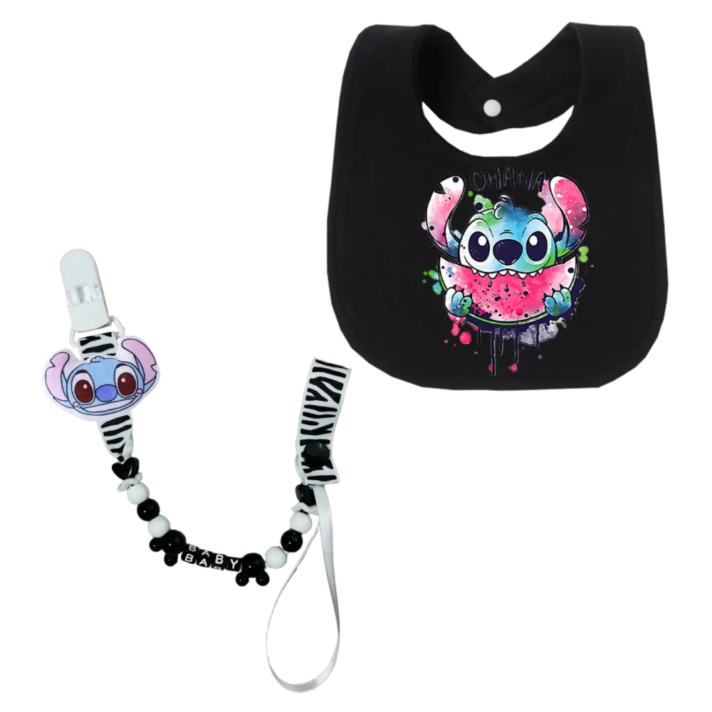 

Детский нагрудник-прорезыватель Kawaii с мультяшным принтом и цепочкой-клипсой, цепочка для пустышки, нагрудник для отрыжки, одежда для новорожденных 0-24 месяца