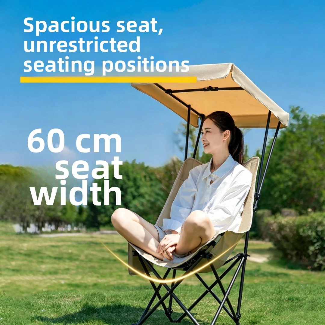 Outdoor Folding Chair, Camping Chair, Sunshade, Beach Moon Chair, Portable Recliner, Picnic Fishing Chair, Stool
