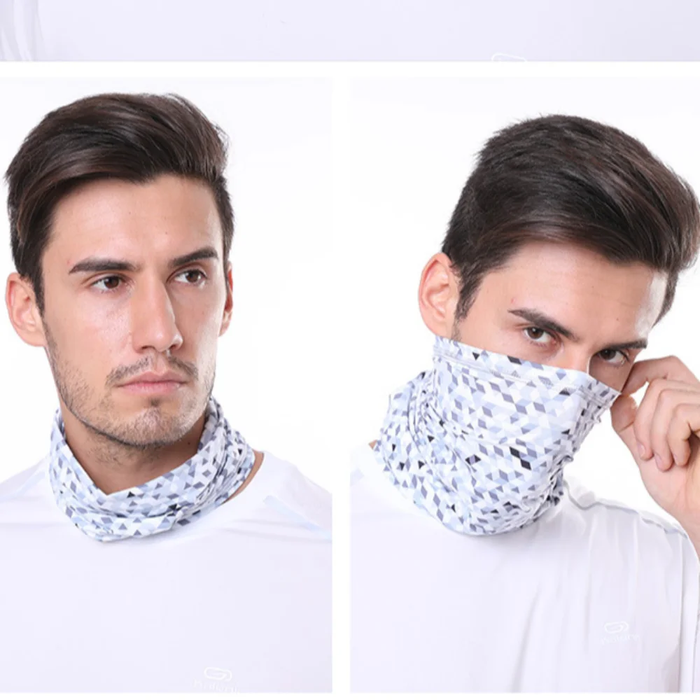 หน้ากากป้องกันรังสียูวีหน้ากากขี่พิมพ์ผ้าพันคอคอป้องกันแสงแดดกีฬา H Eadwear หมวกหลากสีรถจักรยานยนต์ผ้าโพกหัวผ้าพันคอผ้าไหมน้ําแข็ง