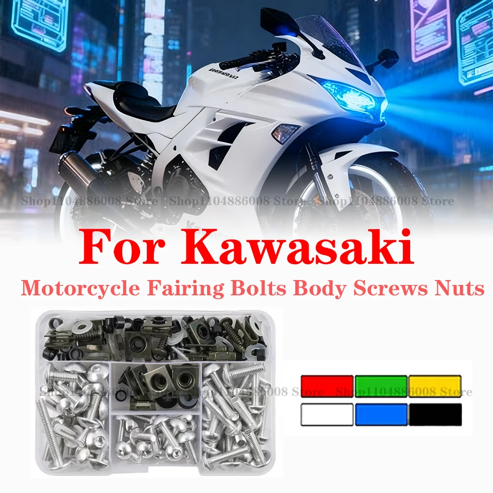 

Motorcycle Fairing Bolts Body Screws Nuts For Kawasaki Z900 Z750 Z800 Z650 Z1000 ER6N Versys 650 ZX6R ZX10R Ninja 400 300