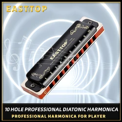 East top new T008K blues diatonic harmonica,professional harmonica,mouth organ,for beginner,player,gifts