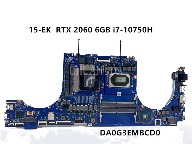 DA0G3EMBCD0 For HP Omen 15 15-EK TPN-Q236 Laptop Motherboard With I7-10750H CPU RTX 2060 RTX 2070 6G Mainboard