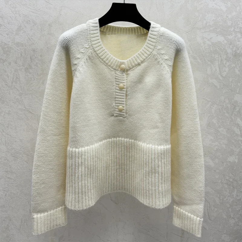 

Высококачественный элегантный женский пуловер в корейском стиле с вышитым логотипом, женская одежда для женщин, трикотаж 251221216