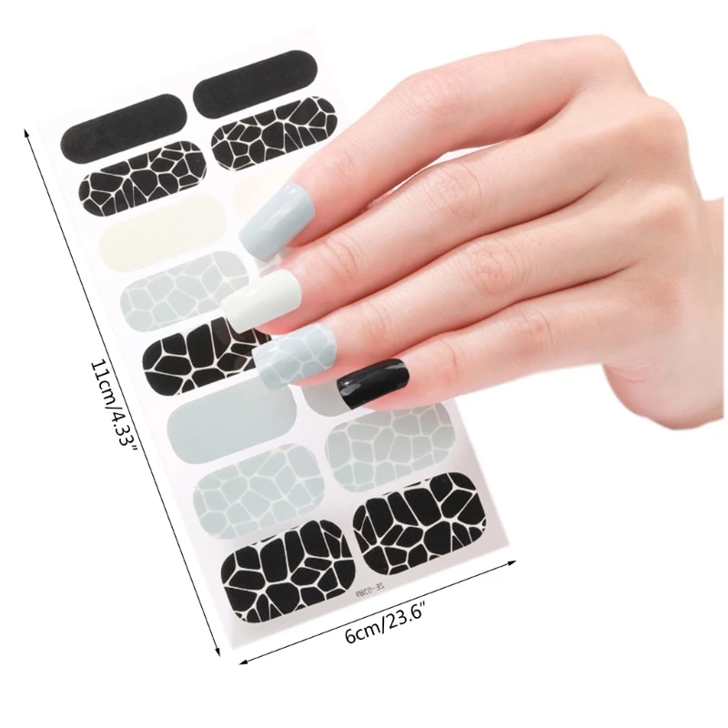 Semi Cured Gel Nails Art Sliders Manicure Decor UV LED Semi Cured Gel Design decalcomanie Fashion Sticker Decor