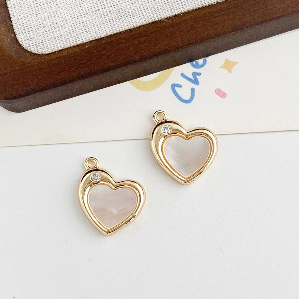 

Сердечный дизайн 14*16 мм 20 шт. кулон «сделай сам»/покрытие из настоящего золота/ручная работа/подвески из морской ракушки/ювелирные аксессуары # 195717