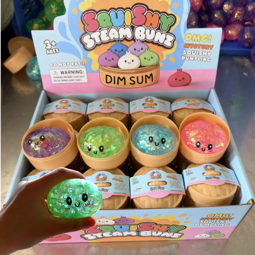 

Hot Glitter Dumpling Squishy Maltose Series with Box Dumplings Sensory Squeeze Toy for Stress Relief Random Color