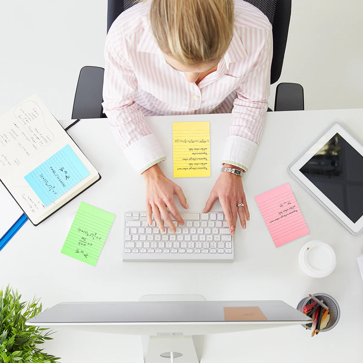 

Candy Color Self Stick Memo Pads Paper Note Stickers Tear Residue Free Office School Supplies Striped Notepads Home